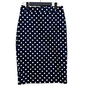 J Crew NWT No 2 Pencil Skirt Navy Style L5040 Polka Dot Size 4